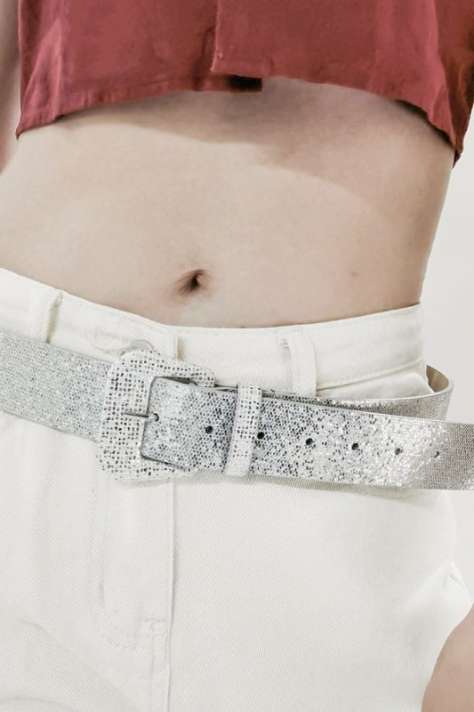 Glitter PU Leather Belt - ShalayeFashion