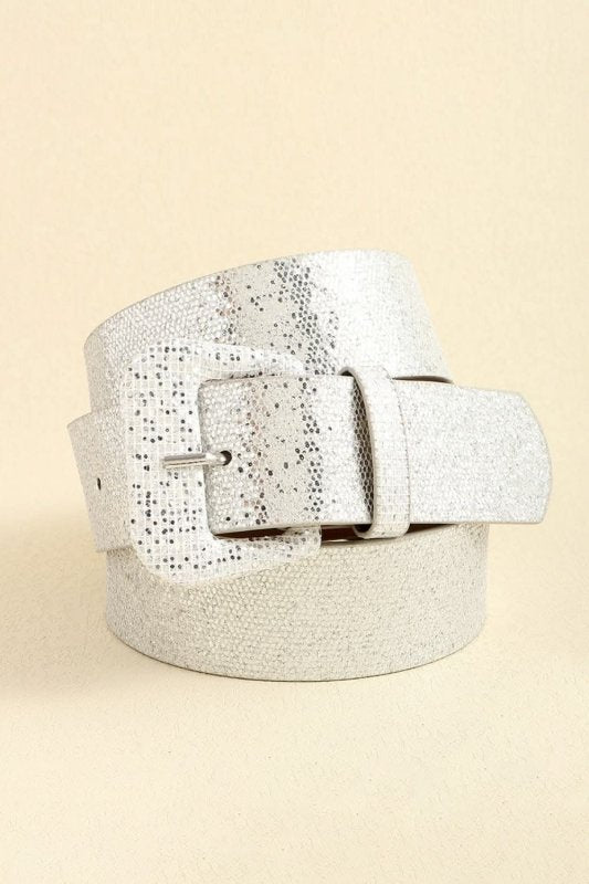 Glitter PU Leather Belt - ShalayeFashion