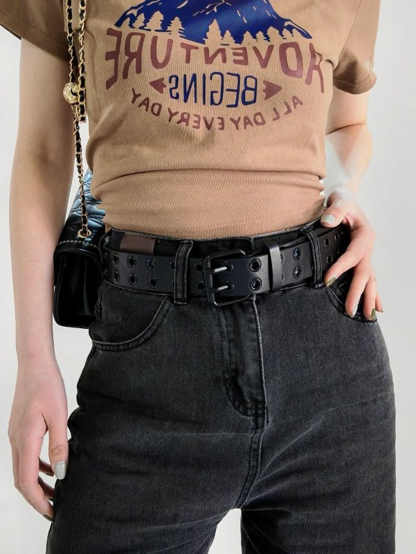 Grommet PU Leather Belt - ShalayeFashion