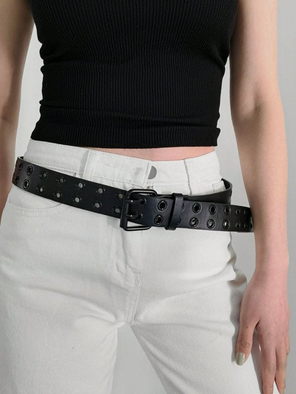 Grommet PU Leather Belt - ShalayeFashion