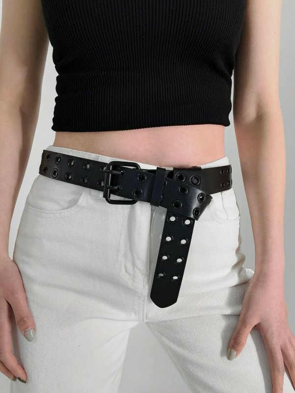 Grommet PU Leather Belt - ShalayeFashion