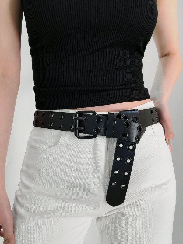 Grommet PU Leather Belt - ShalayeFashion