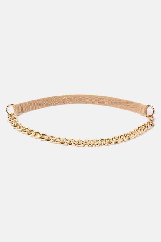 Half Alloy Chain Elastic Belt - ShalayeFashion