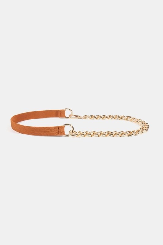 Half Alloy Chain Elastic Belt - ShalayeFashion