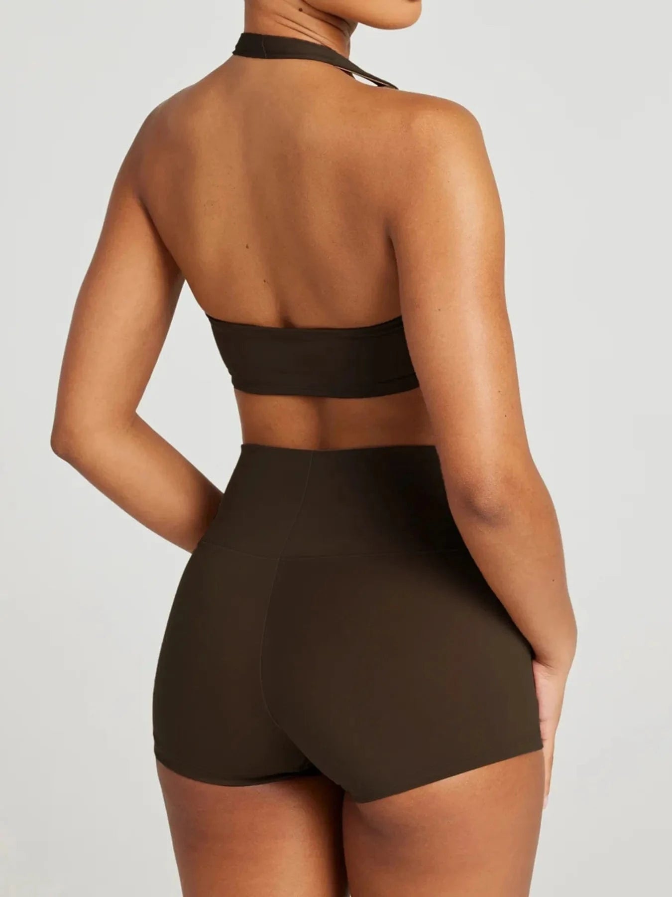 Halter Neck Cami and Shorts Active Set - ShalayeFashion