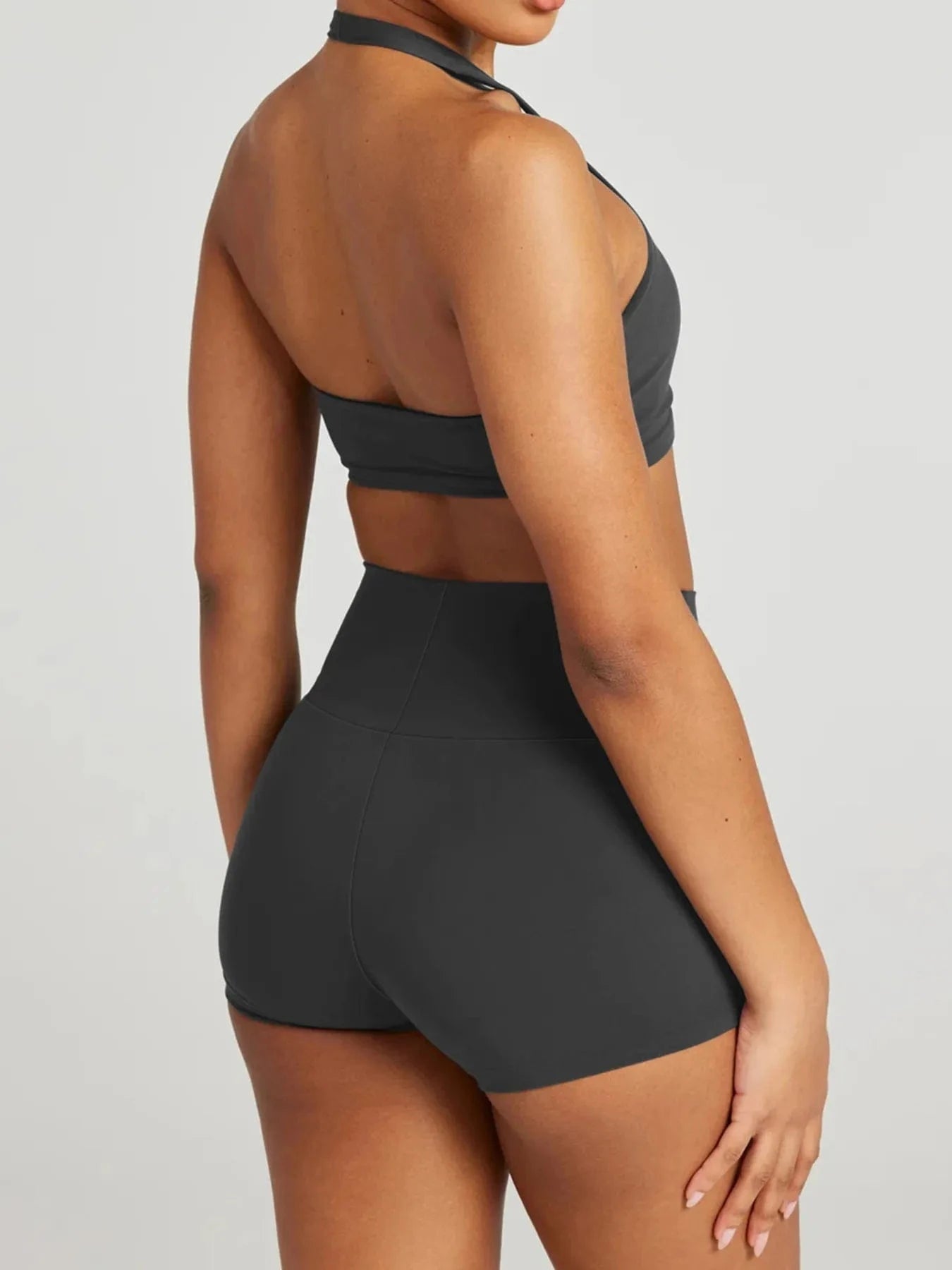 Halter Neck Cami and Shorts Active Set - ShalayeFashion