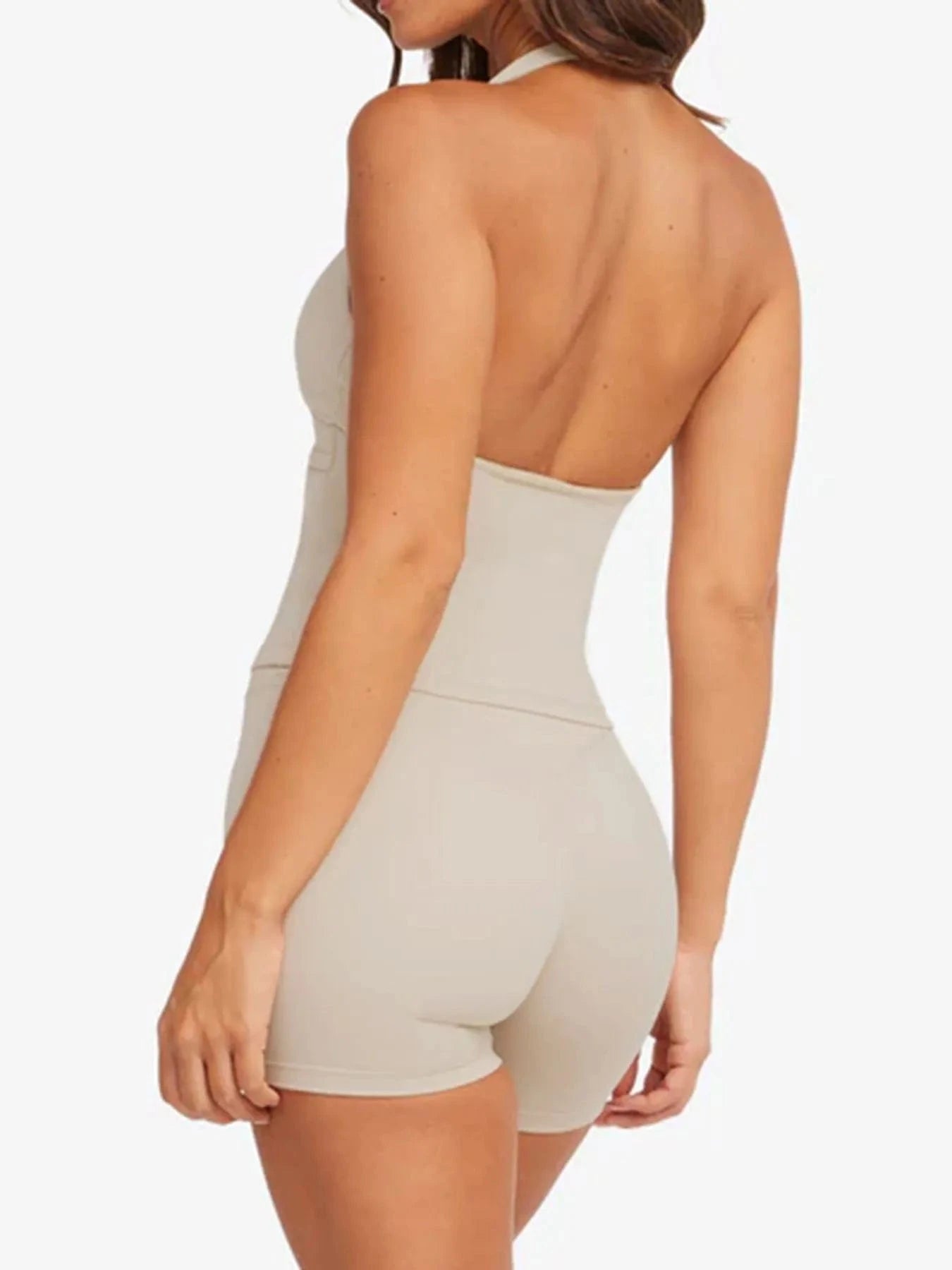Halter Neck Cami and Shorts Active Set - ShalayeFashion
