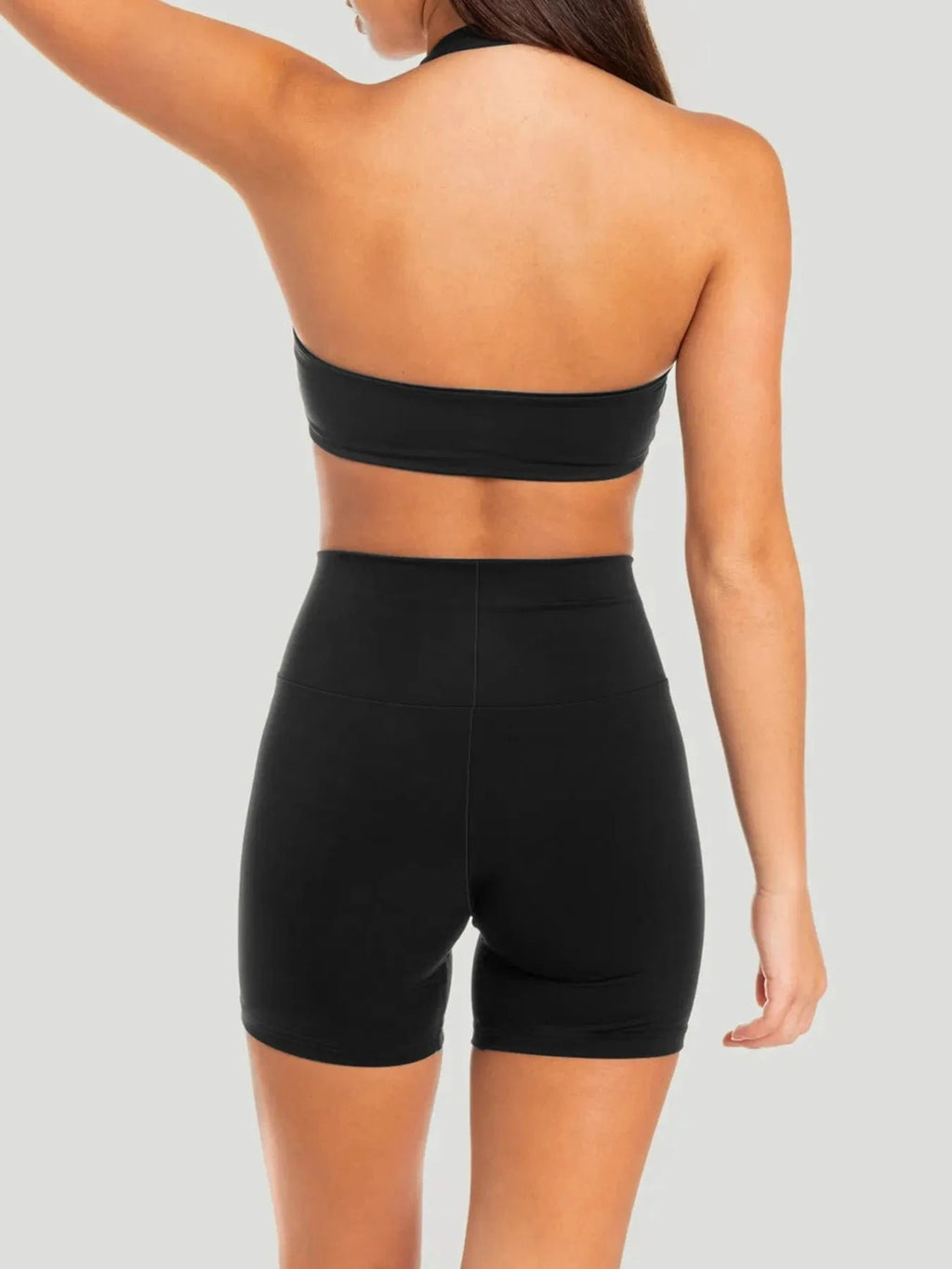 Halter Neck Cami and Shorts Active Set - ShalayeFashion