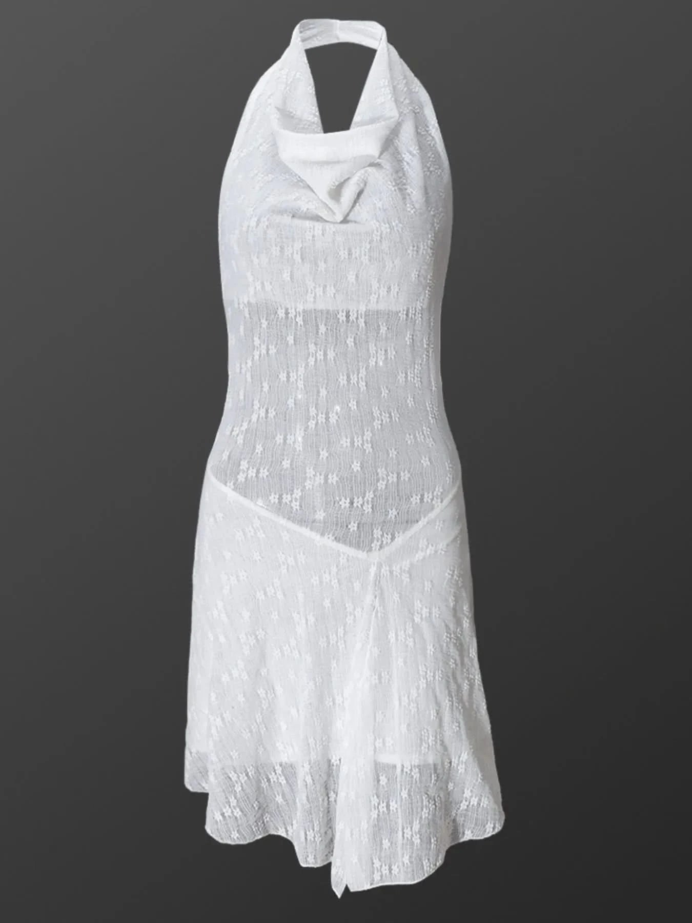 Halter Neck Mini Dress - ShalayeFashion