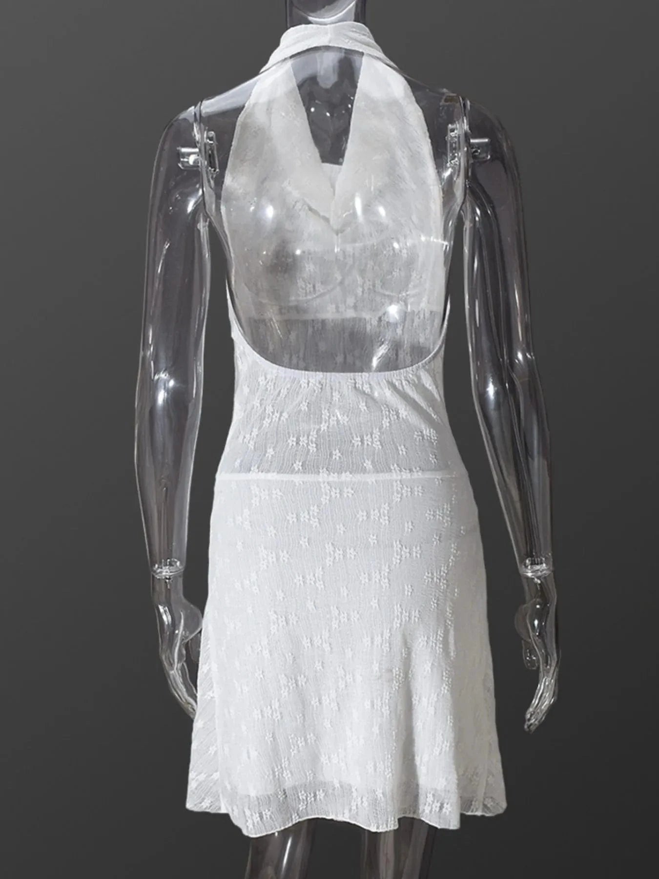 Halter Neck Mini Dress - ShalayeFashion