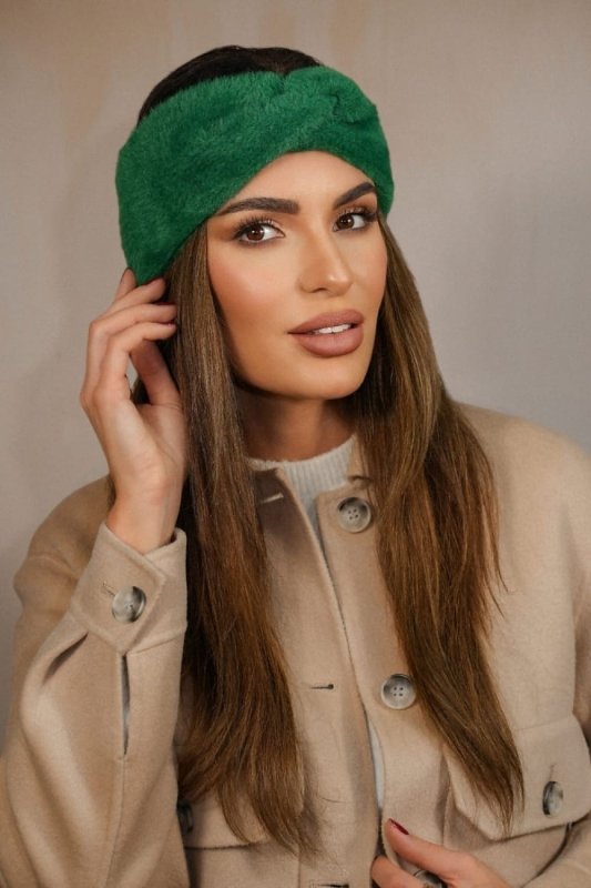 Headband Women Bottle Green Fluffy Loop - ShalayeFashion