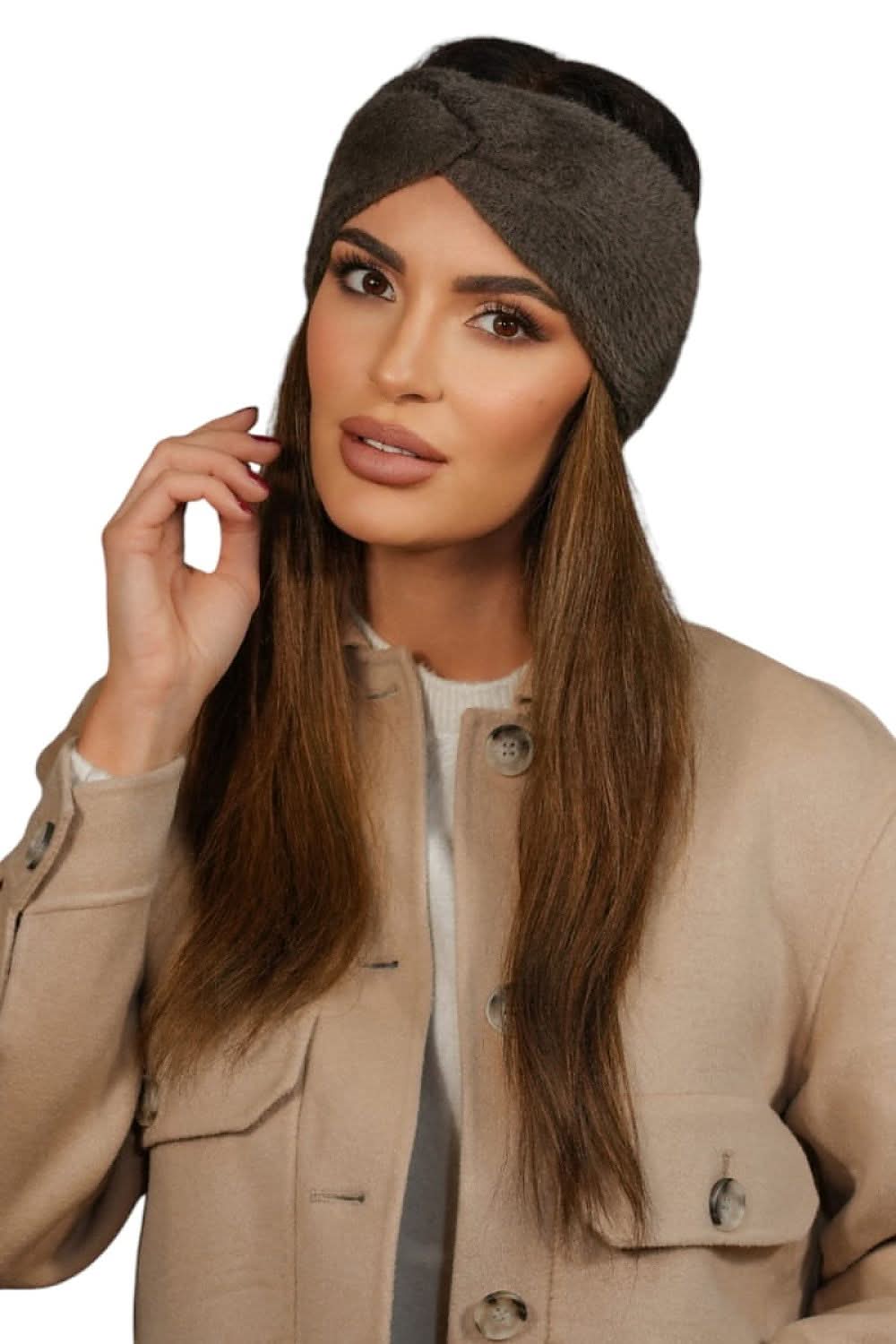 Headband Women Bottle Green Fluffy Loop - ShalayeFashion