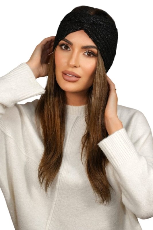 Headband Women Navy Blue Swirl Design Warm - ShalayeFashion