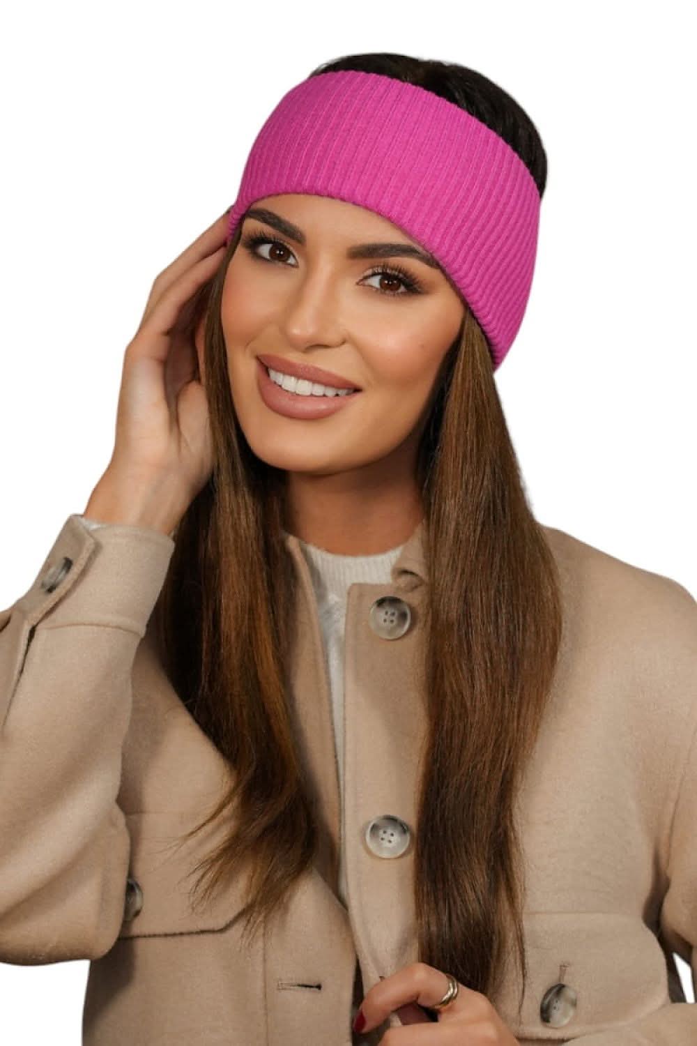 Headband Women Raspberry Ribbed Elegant - ShalayeFashion
