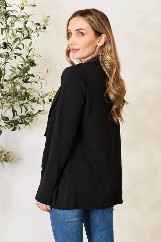 Heimish Full Size Open Front Long Sleeve Blazer - ShalayeFashion