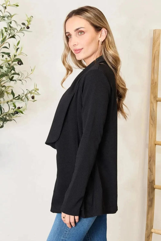 Heimish Full Size Open Front Long Sleeve Blazer - ShalayeFashion