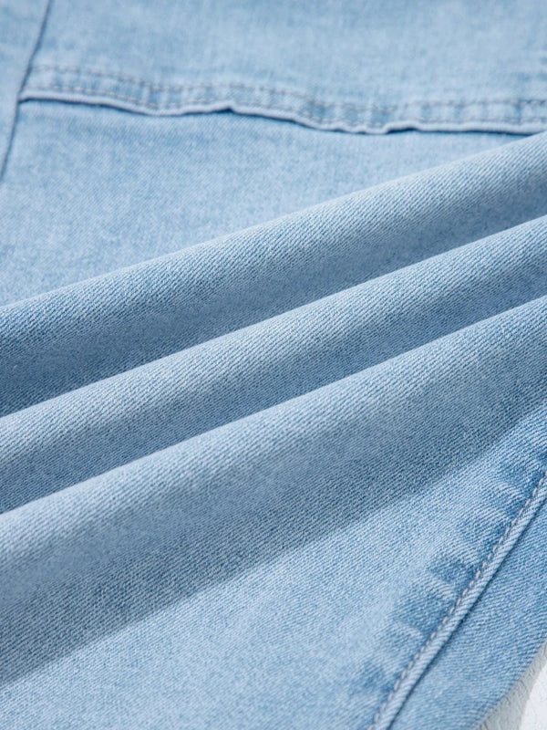 High Rise Barrel Relaxed Patch Pocket Jeans - ShalayeFashion