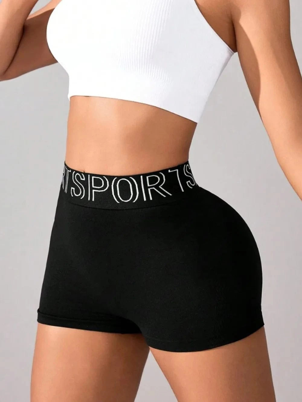 High Waist Active Shorts - ShalayeFashion