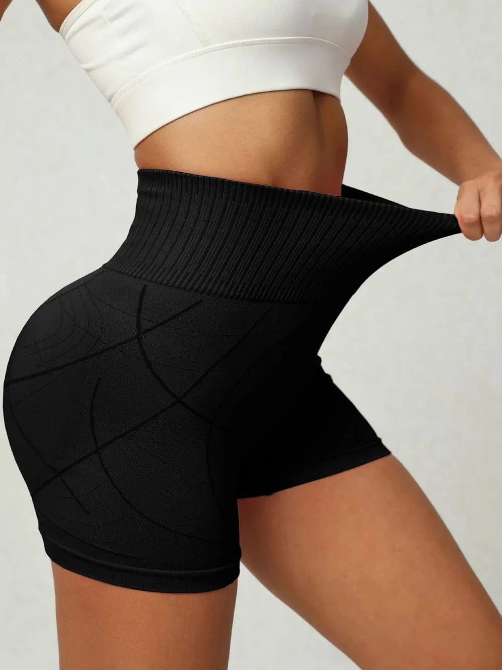 High Waist Active Shorts - ShalayeFashion