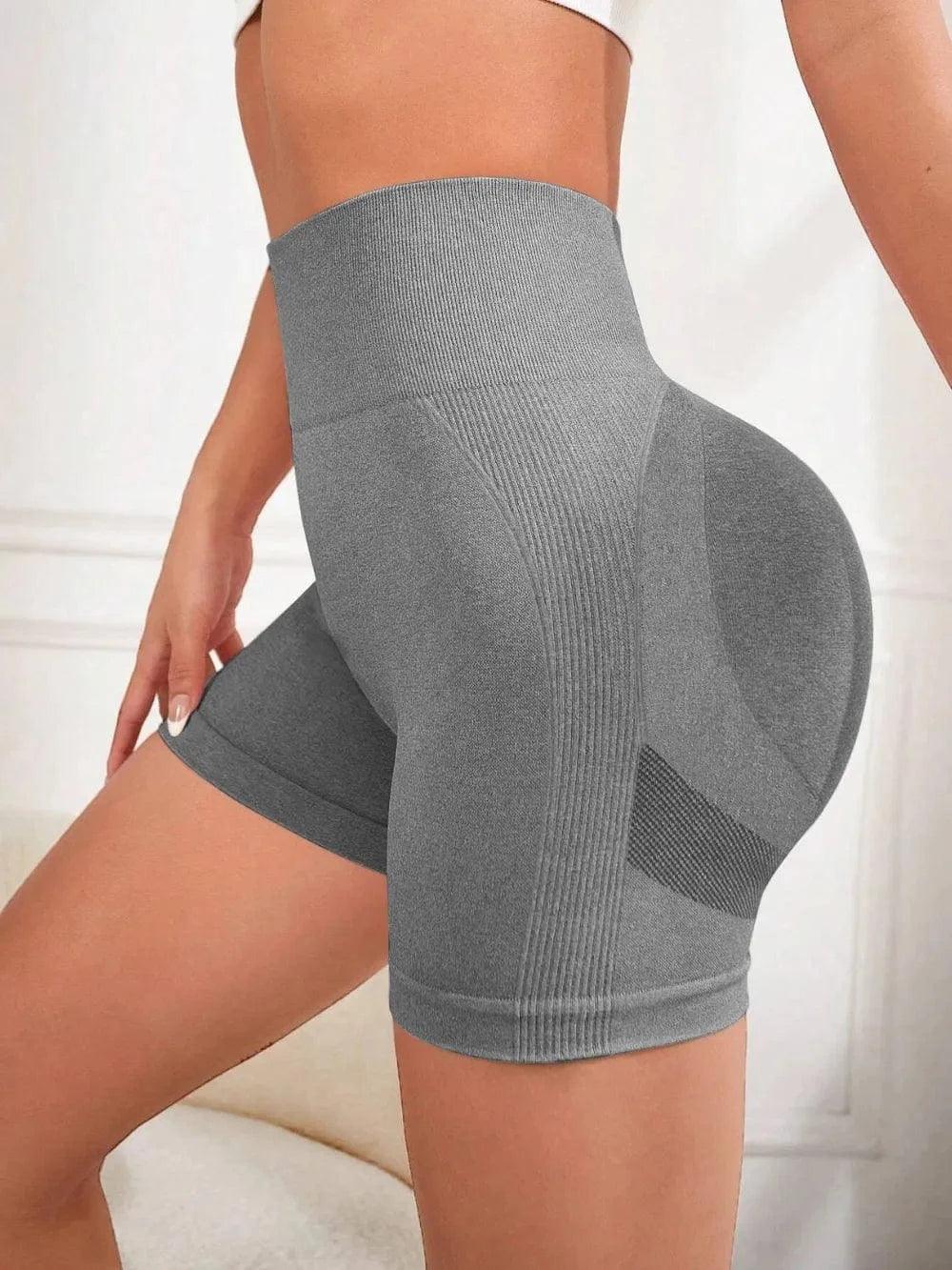 High Waist Active Shorts - ShalayeFashion