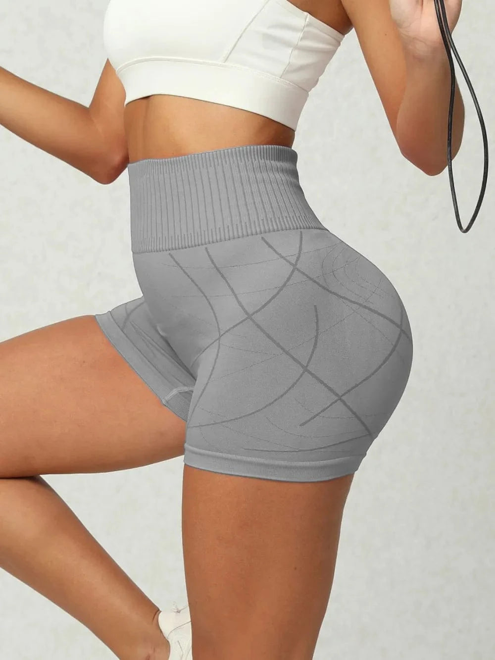 High Waist Active Shorts - ShalayeFashion