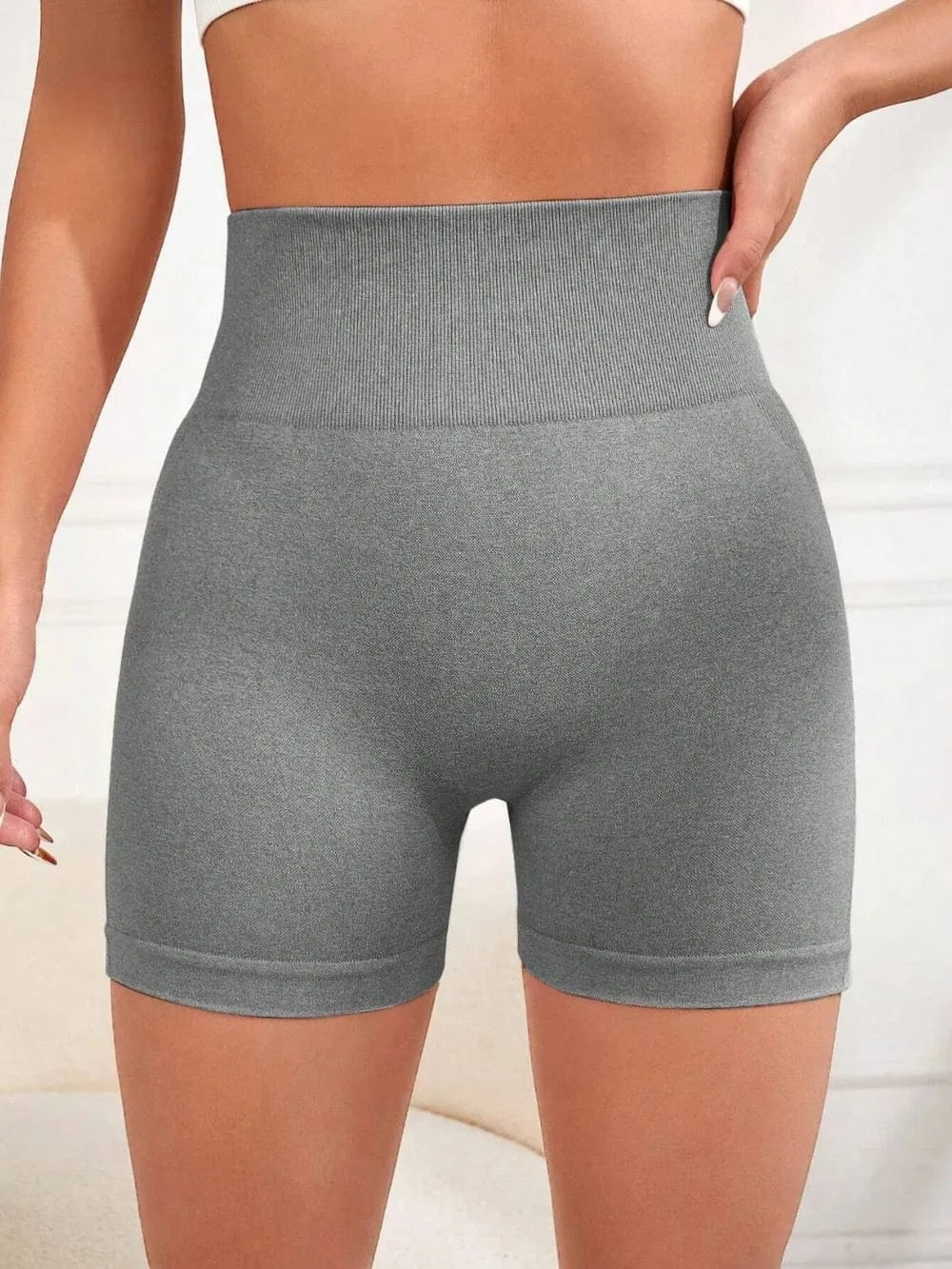 High Waist Active Shorts - ShalayeFashion