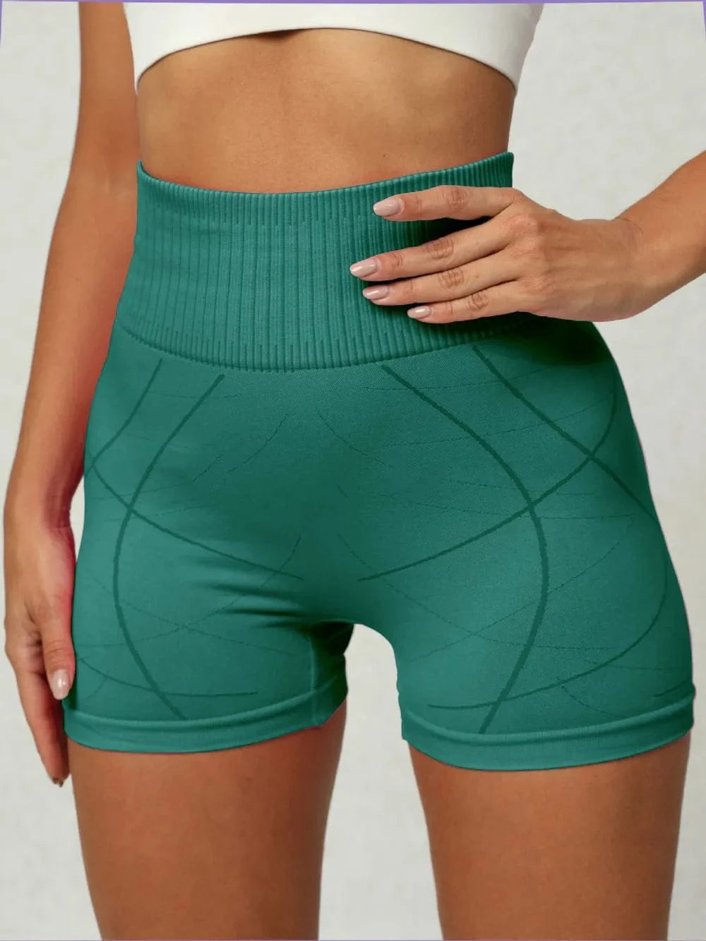 High Waist Active Shorts - ShalayeFashion