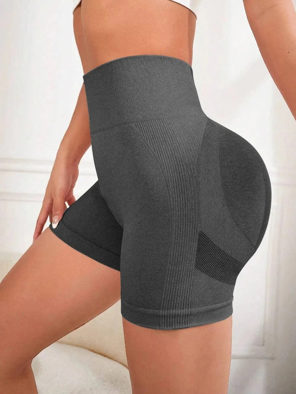 High Waist Active Shorts - ShalayeFashion