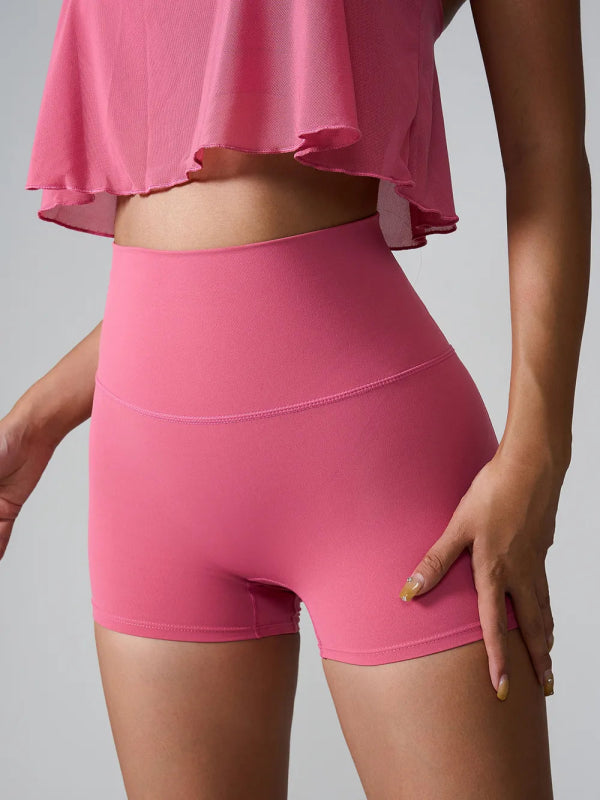 High Waist Active Shorts - ShalayeFashion