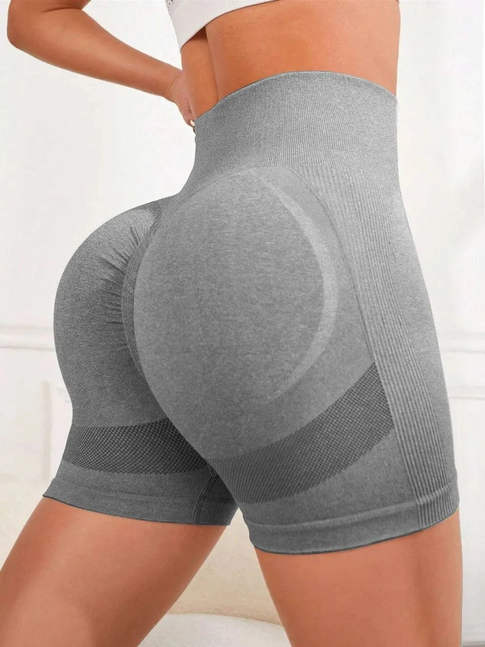 High Waist Active Shorts - ShalayeFashion