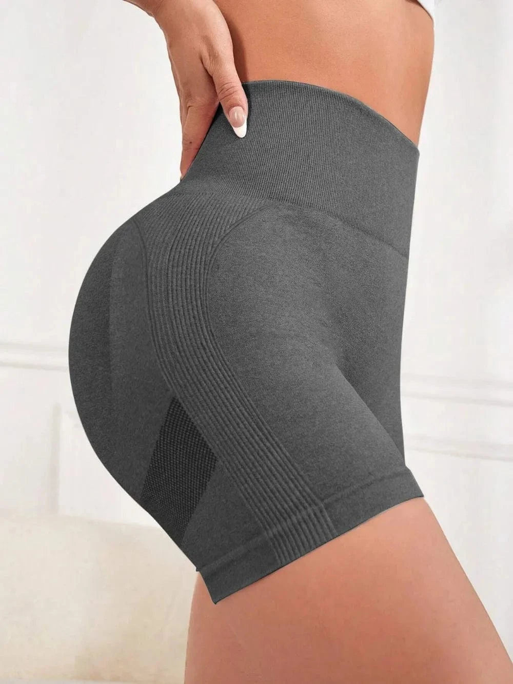 High Waist Active Shorts - ShalayeFashion