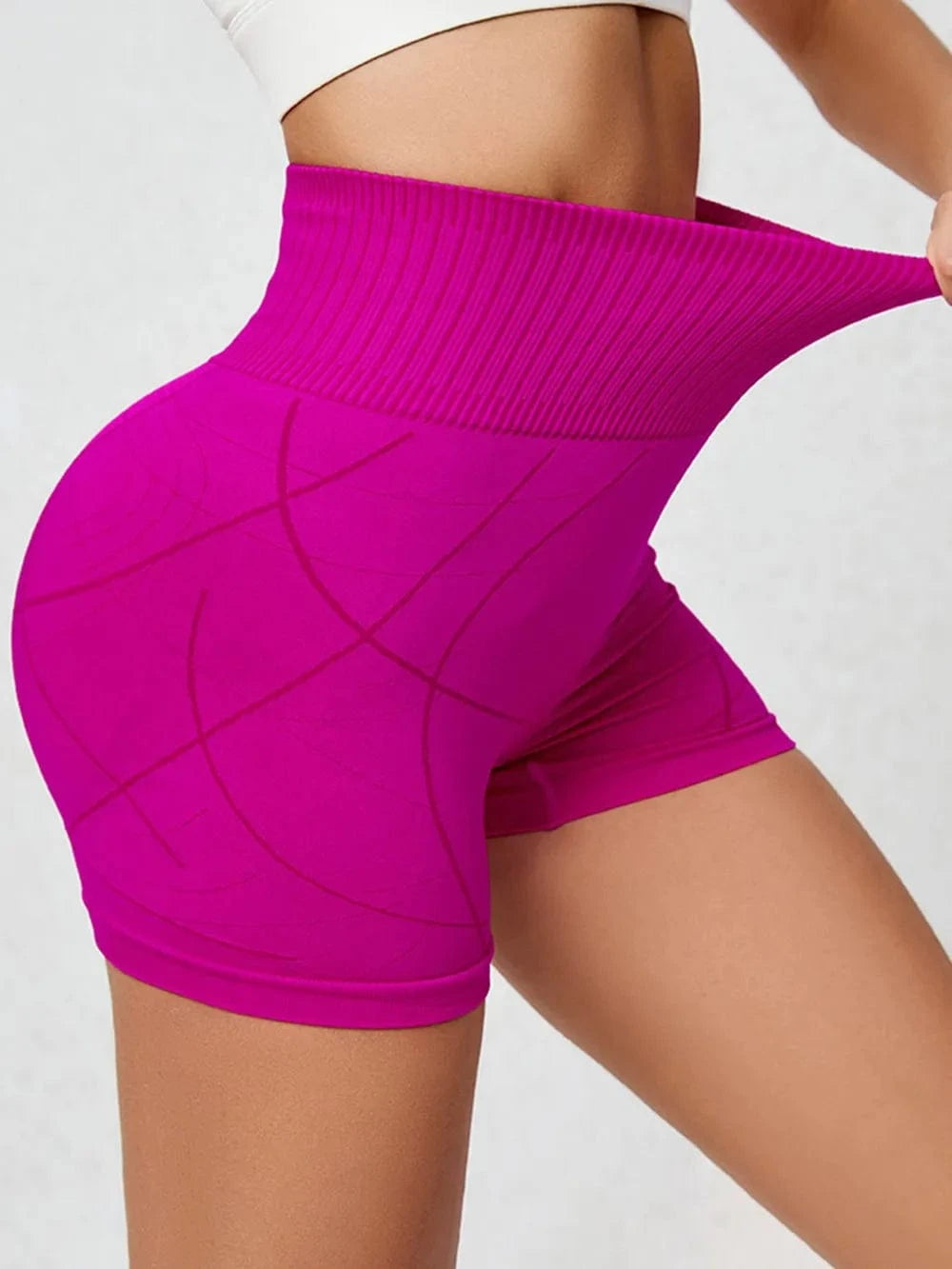 High Waist Active Shorts - ShalayeFashion
