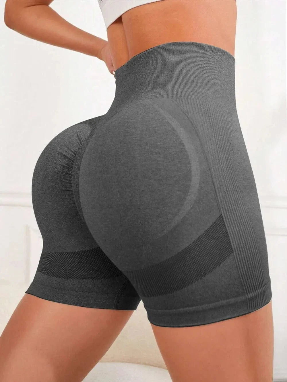High Waist Active Shorts - ShalayeFashion