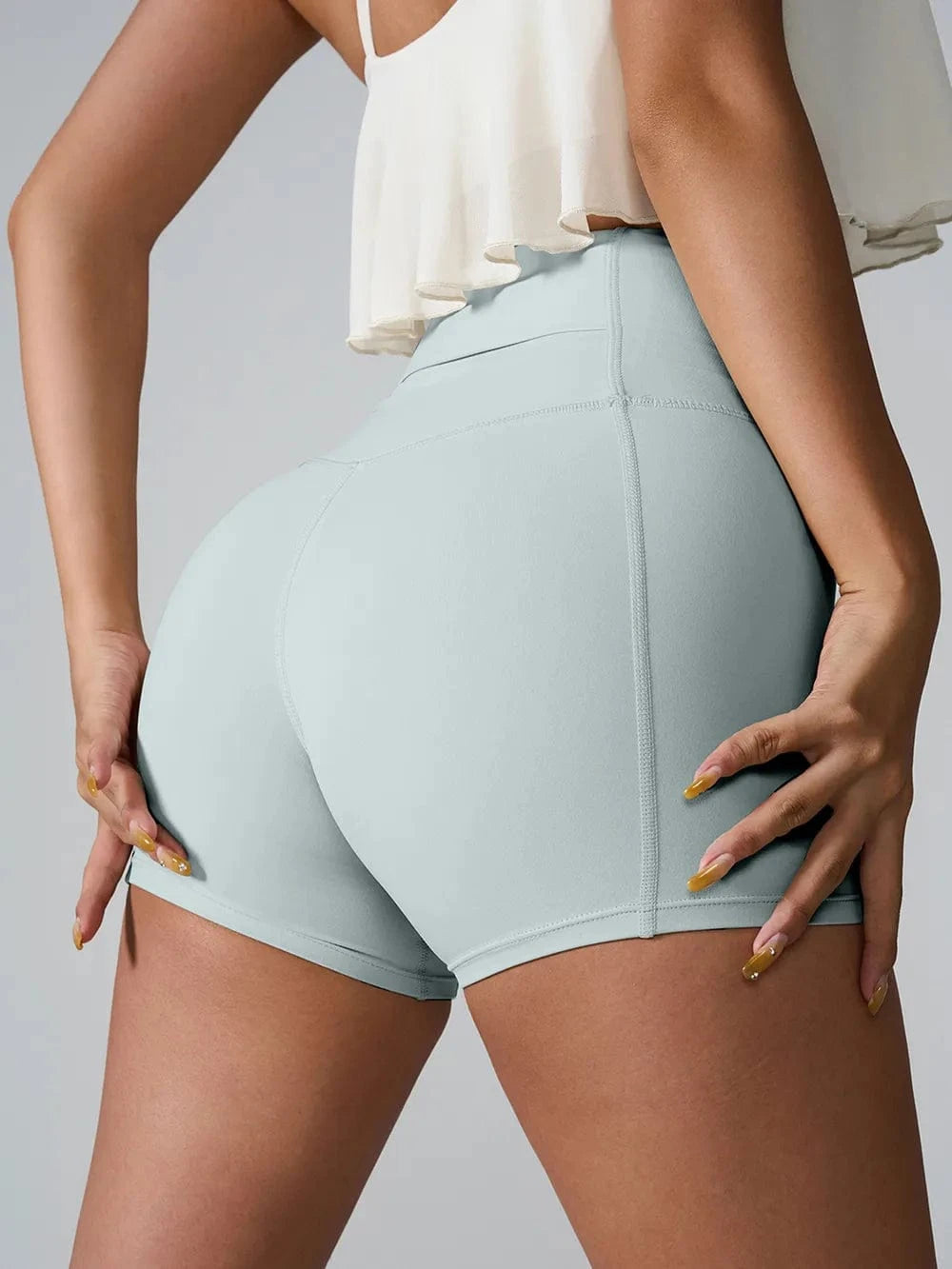 High Waist Active Shorts - ShalayeFashion