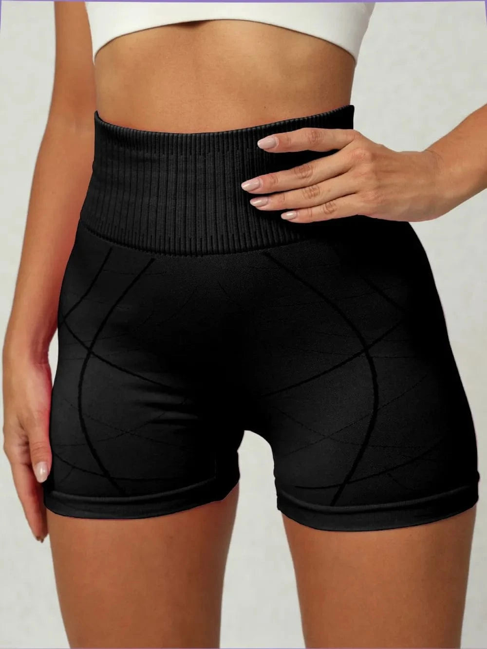 High Waist Active Shorts - ShalayeFashion