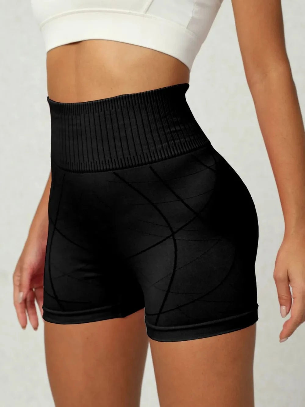 High Waist Active Shorts - ShalayeFashion