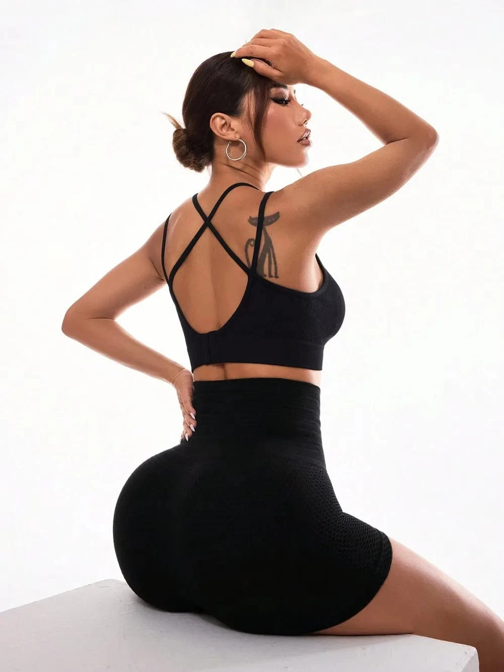 High Waist Active Shorts - ShalayeFashion