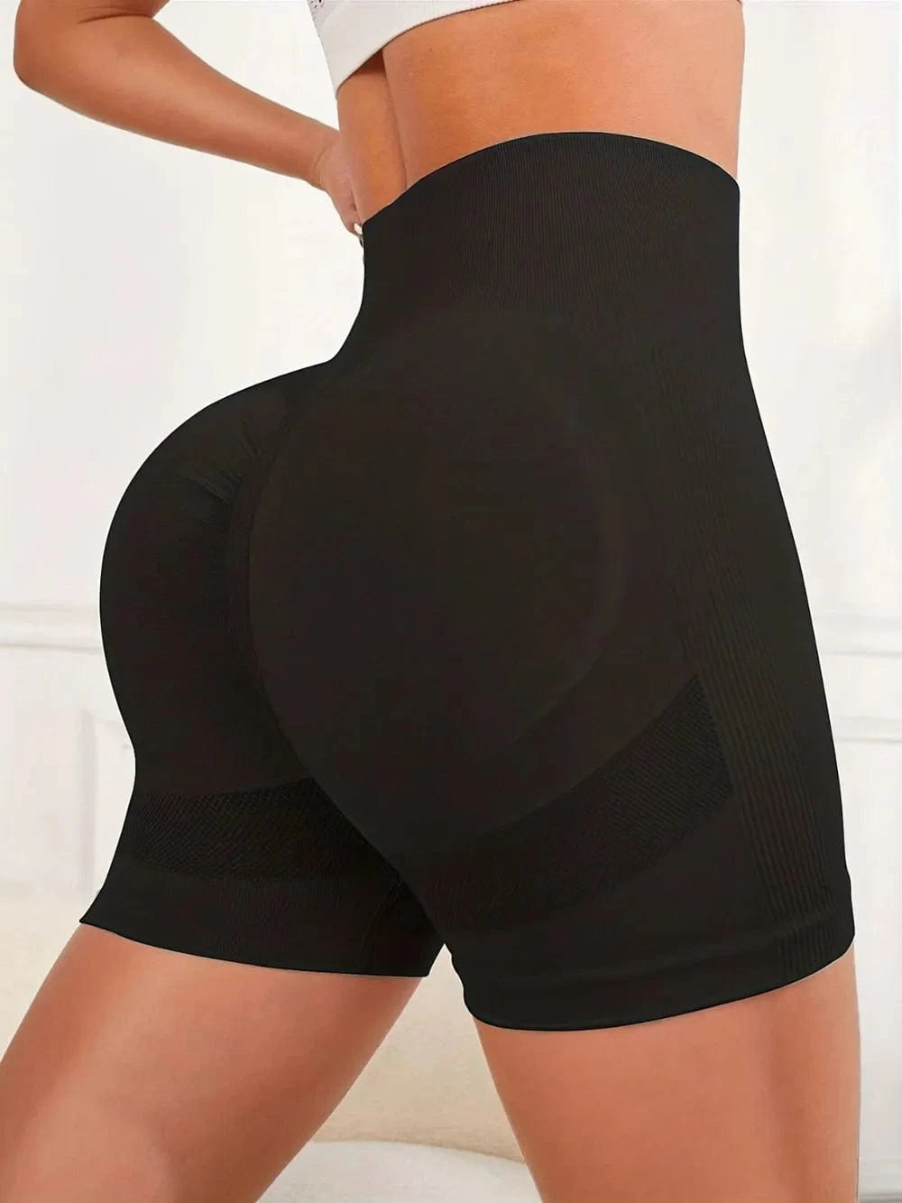 High Waist Active Shorts - ShalayeFashion