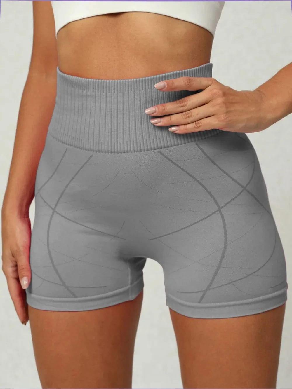 High Waist Active Shorts - ShalayeFashion