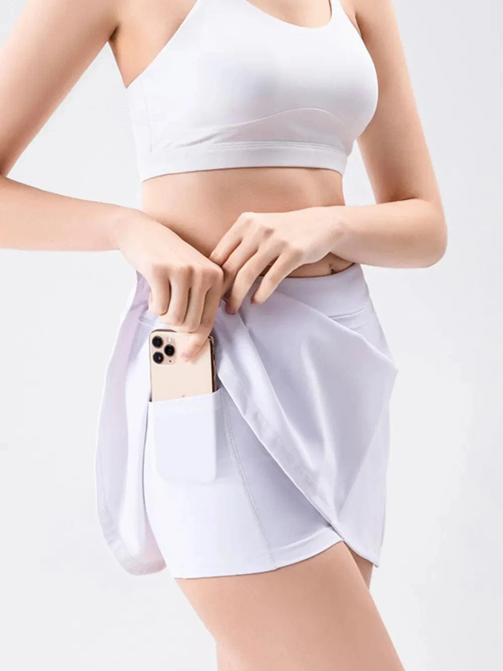 High Waist Active Skort with Pockets - ShalayeFashion