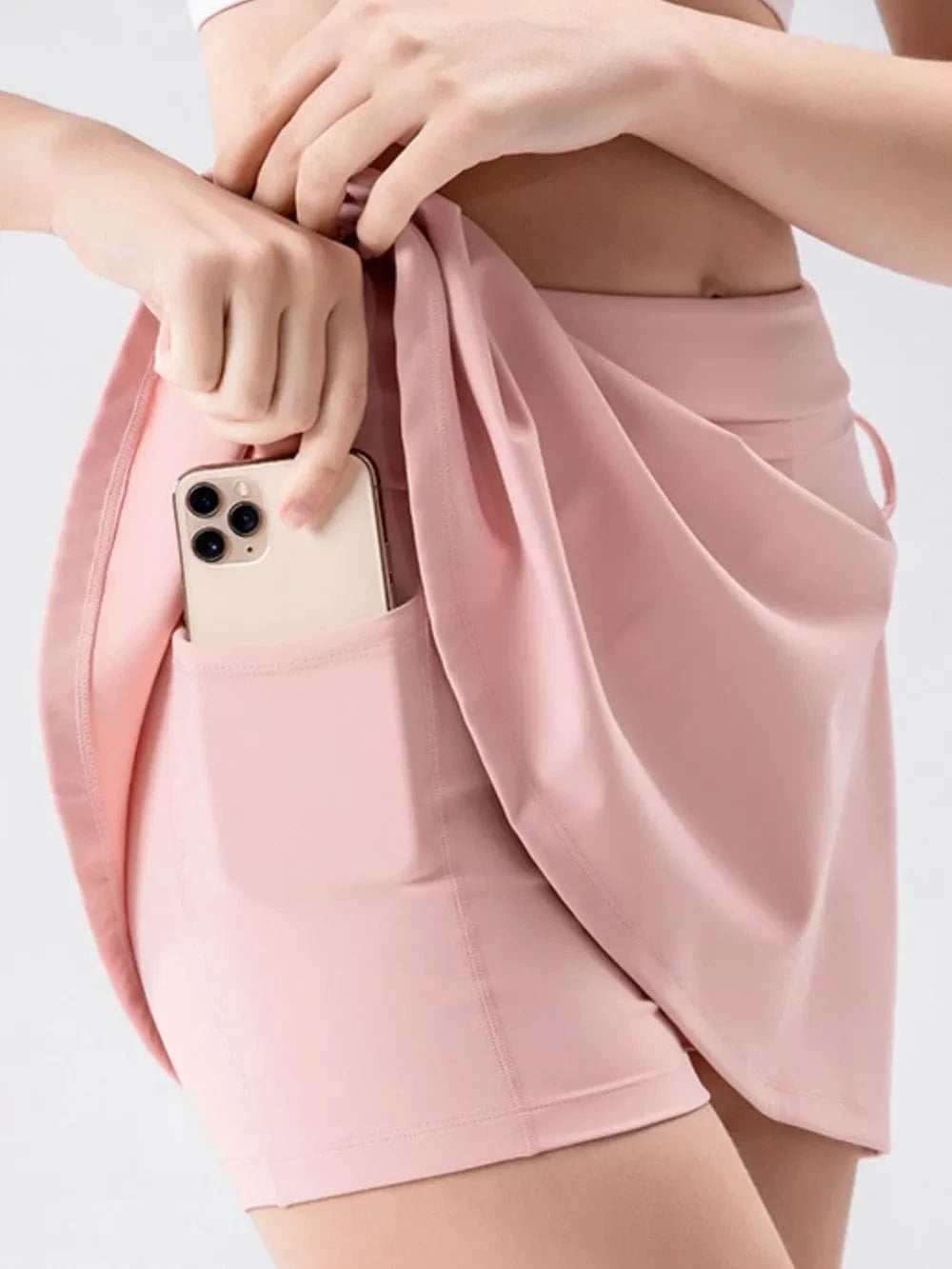 High Waist Active Skort with Pockets - ShalayeFashion