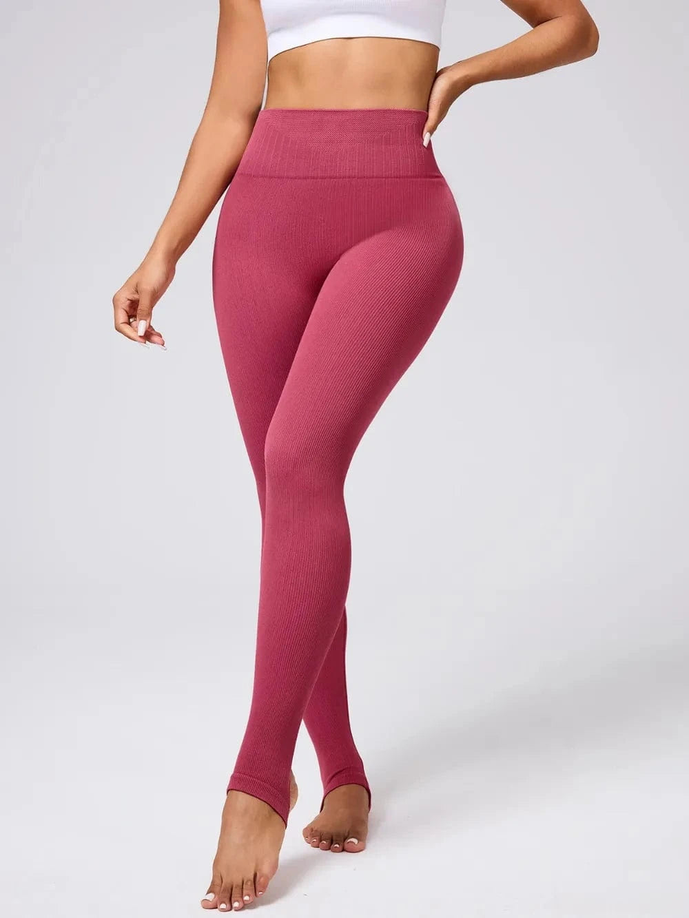 High Waist Stirrup Active Leggings - ShalayeFashion