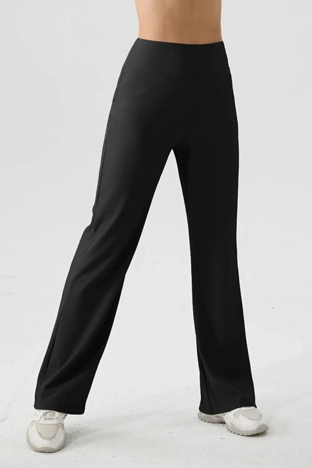 High Waist Straight Active Pants - ShalayeFashion