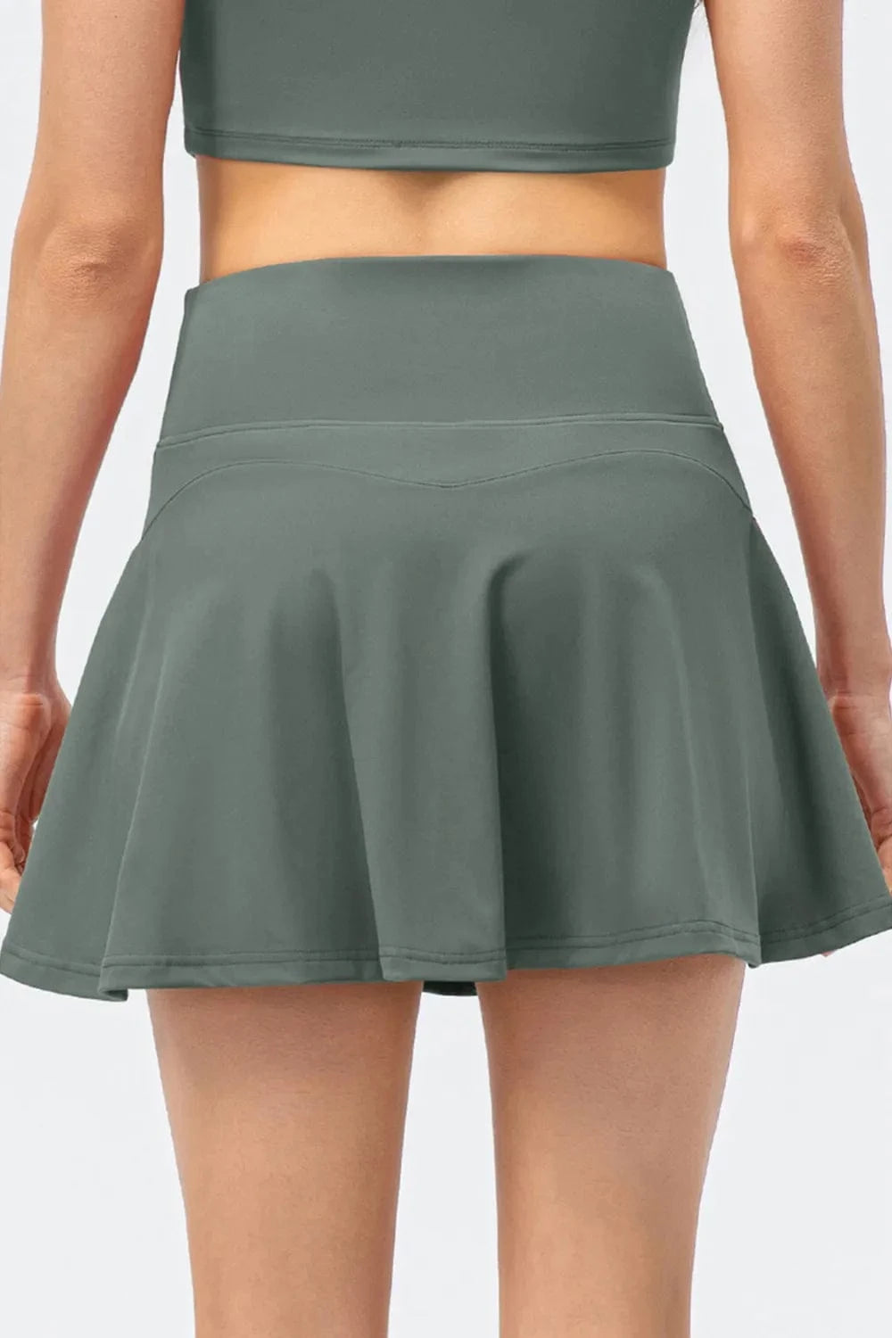 High Waist Wide Waistband Active Skirt - ShalayeFashion
