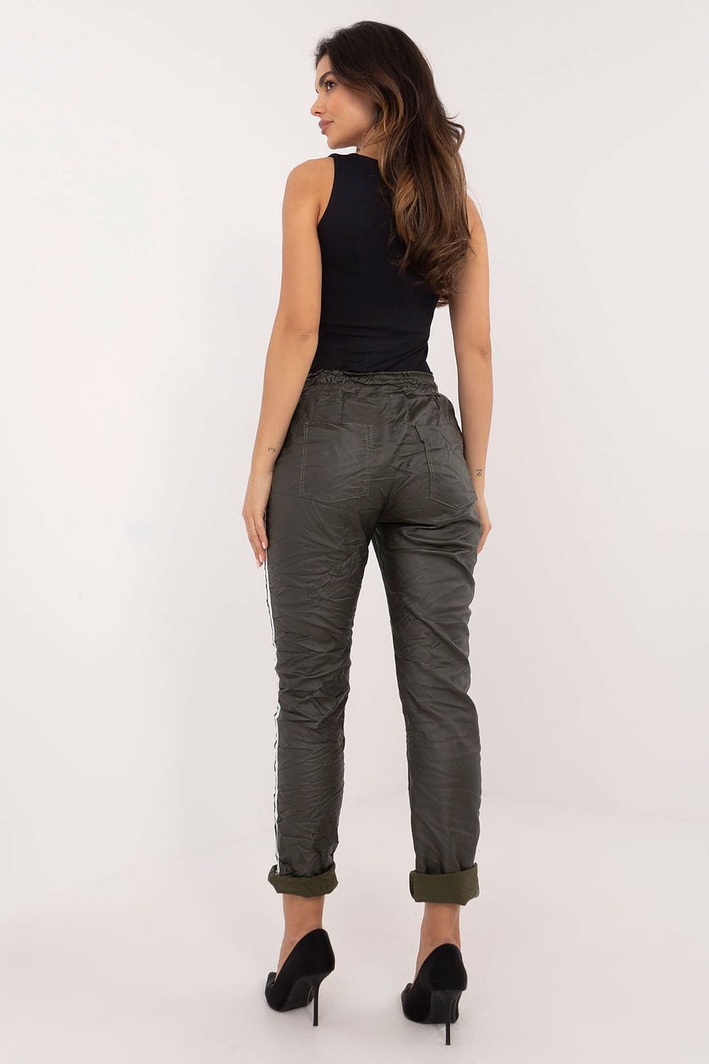 High Waist Women Pants Eco Leather - ShalayeFashion