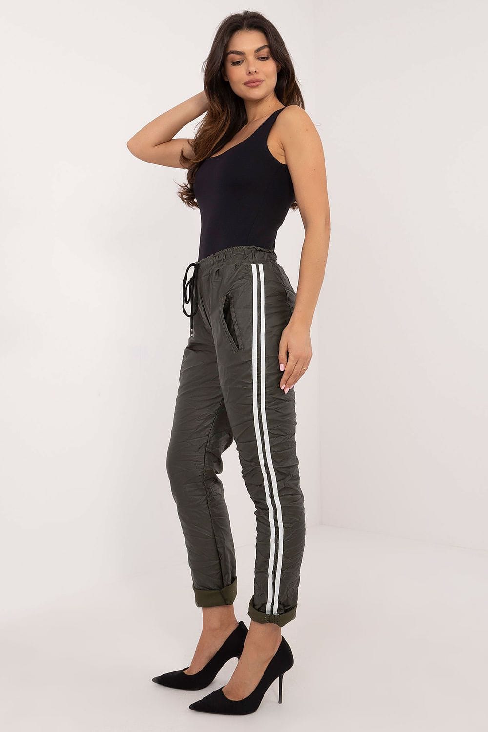 High Waist Women Pants Eco Leather - ShalayeFashion