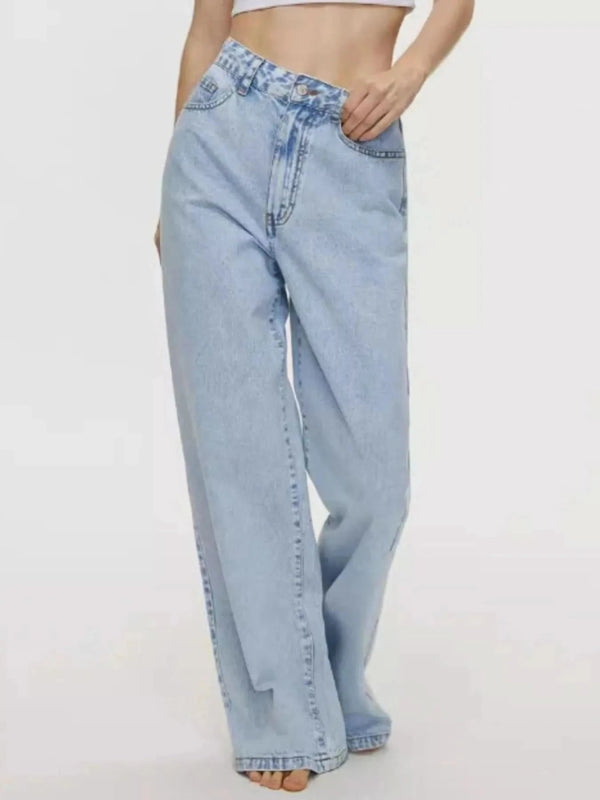 High - Waisted Wide Leg Jeans - ShalayeFashion