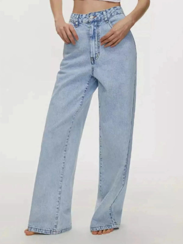 High - Waisted Wide Leg Jeans - ShalayeFashion