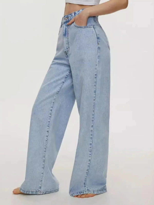 High - Waisted Wide Leg Jeans - ShalayeFashion