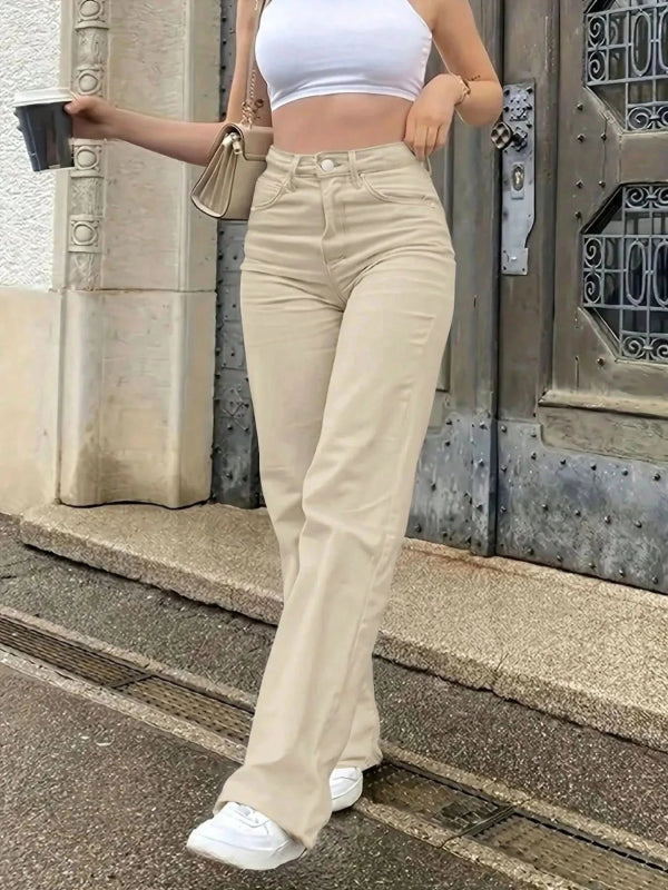 High - Waisted Wide Leg Jeans - ShalayeFashion